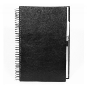 Agenda Negra con Espiral Simil Cuero