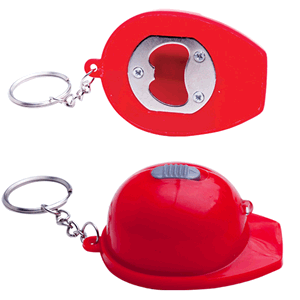 Regalo corporativo Llavero Casco Linterna y Destapador