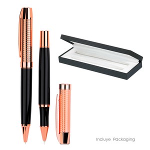Regalo corporativo Set bolígrafo y roller cobrizado