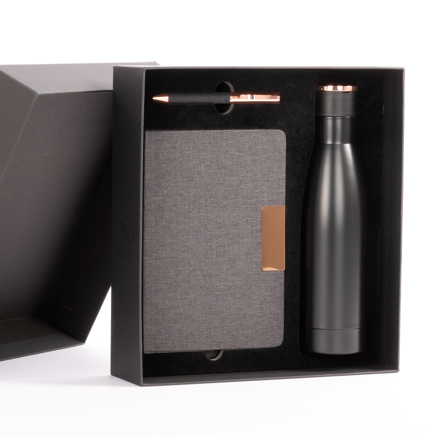 Regalo Corporativo Set  "EPIC" negro con detalles encobrizado