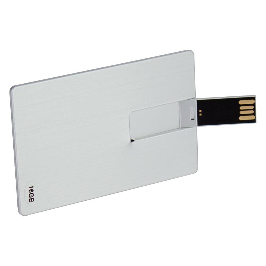 Regalo corporativo USB Pendrive 16GB Credit Card plateado