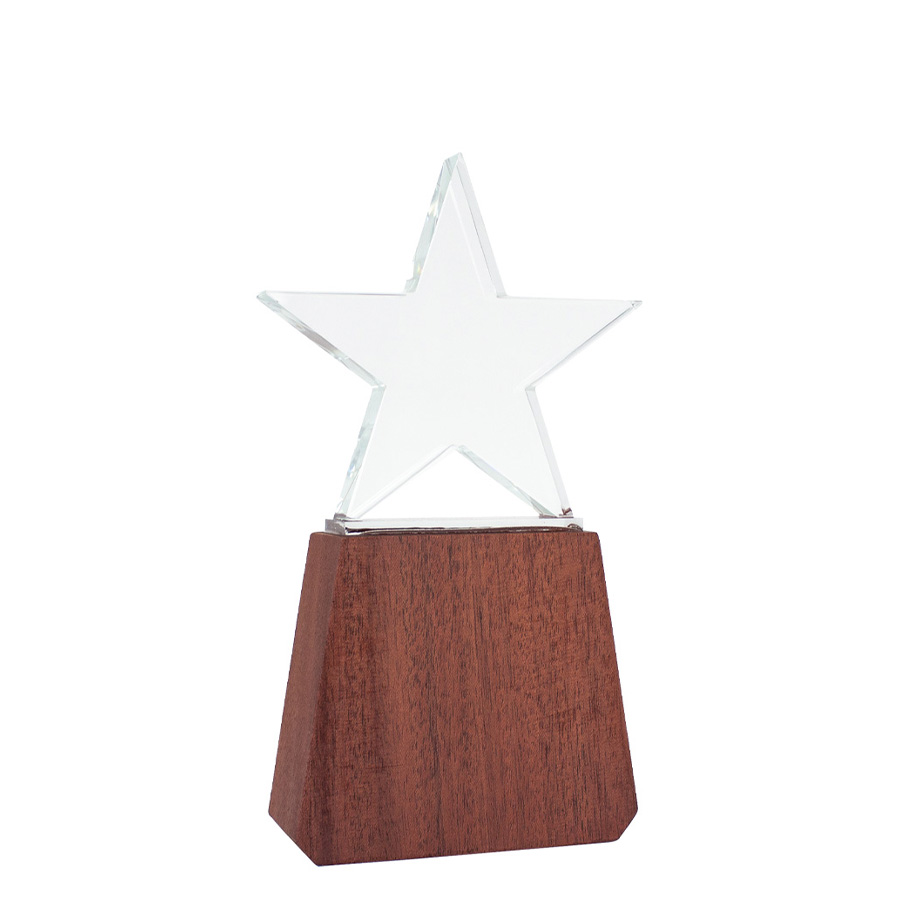 Regalo corporativo Trofeo de Madera y Cristal «Lonely Star»