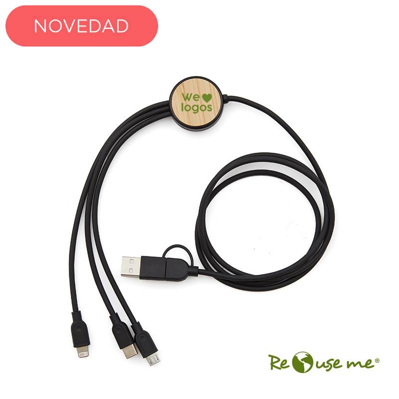 Regalo corporativo Cable 3 en 1 Bamboo