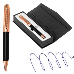 Regalo corporativo Bolígrafo Metálico Encobrizado Negro con estuche