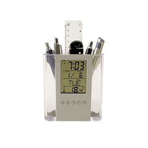 Regalo corporativo Portalápices / Reloj Digital Multifunción